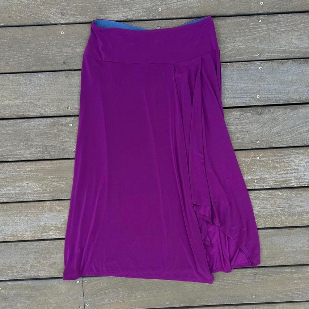 Women with Control by Renee Greenstein Purple Midi Skirt w/ Slit